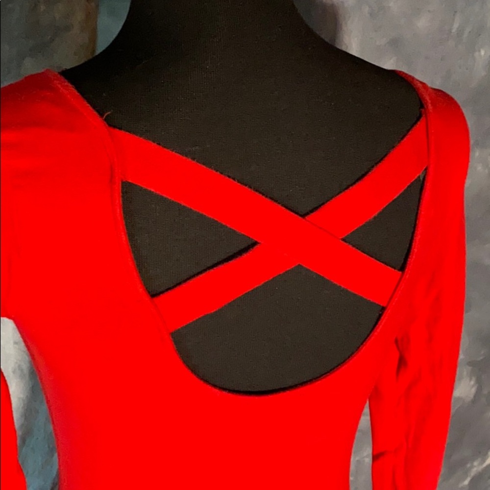 💚 3 for $15 💚   Forever 21 Long Sleeve Criss-Cross Distressed Dress size Small - Picture 4 of 16